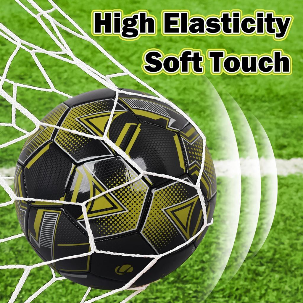 Fantecia Soccer Size Practice Soccer Ball with Certified High and Junior High Yellow and Black Ball, 5, Pump, (for Adults, Colleges, Schools,