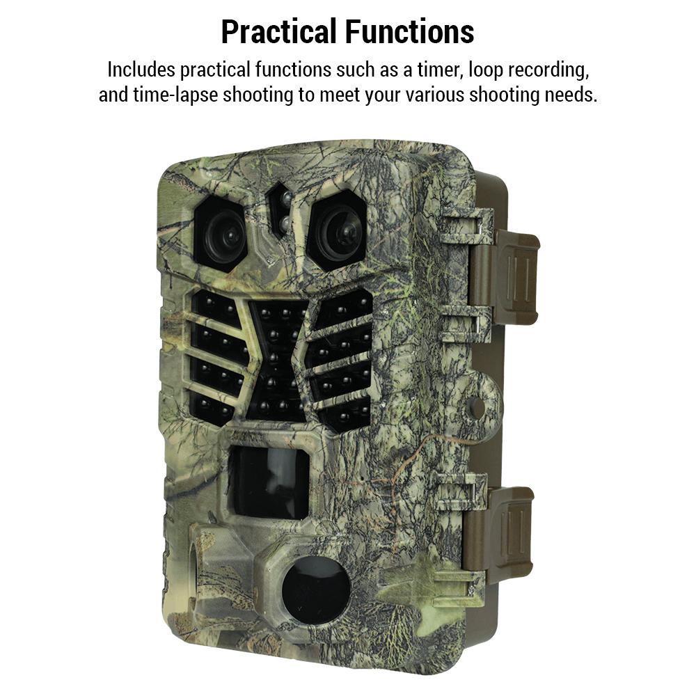 Камеры для наблюдения за дикой природой с функцией ночного видения, активируемой датчиком движения, водонепроницаемая камера для слежения 4K, 48 МП, дикая природа