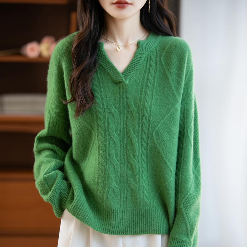 Женский кашемировый свитер Qinghe кашемир 30% кашемир 70% шерсть осенне-зимний пуловер теплый и модный