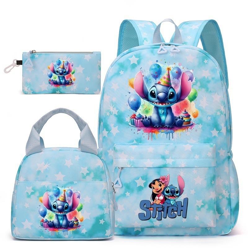 Stitch Kids Backpack Cartoon Student School Bag Lightweight Ergonomic Lunch Bag Pencil Case Toddler Boys Girls