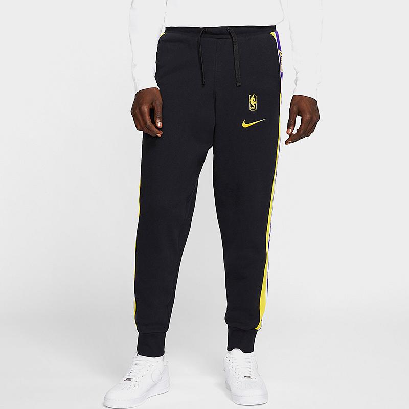 Nike Баскетбольные джоггеры НБА Лос-Анджелес Лейкерс с эластичными манжетами, мужские брюки черного цвета CJ7125-010