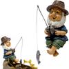 Fishing Gnome Statue Figurine Resin Dwarf Sculpture Home Garden Decor Ornament