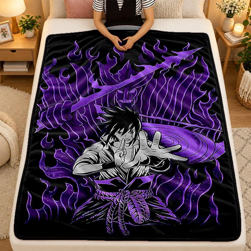 Flannel BlanketSasuke Uchiha Warm Soft Throw Blanket for Indoor Sofa Bed Living Room Use