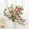 Plastic Silk Rose Bouquet Elegant Fake Plants Artificial Roses Flowers  Outdoor Garden Decor