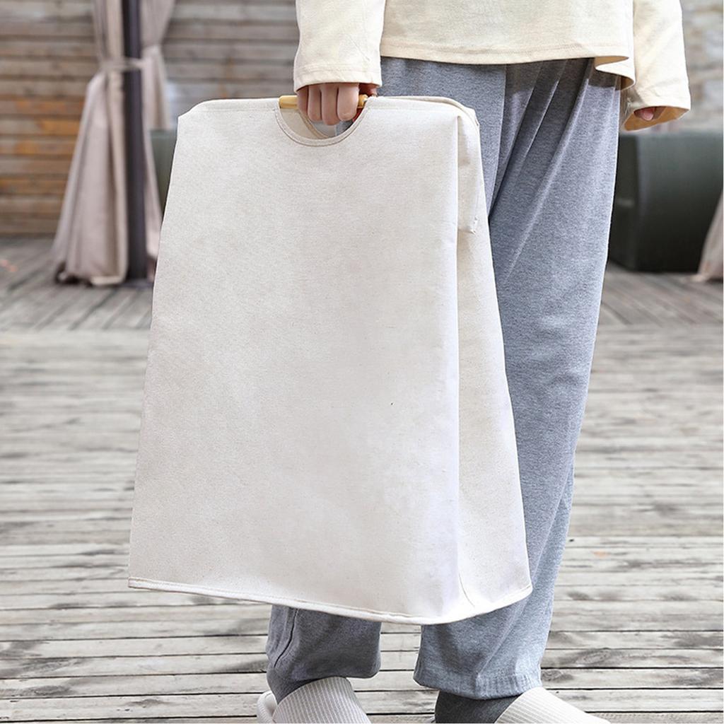 Большая корзина для белья, водонепроницаемая корзина для белья с деревянной ручкой для бытовой ванной комнаты