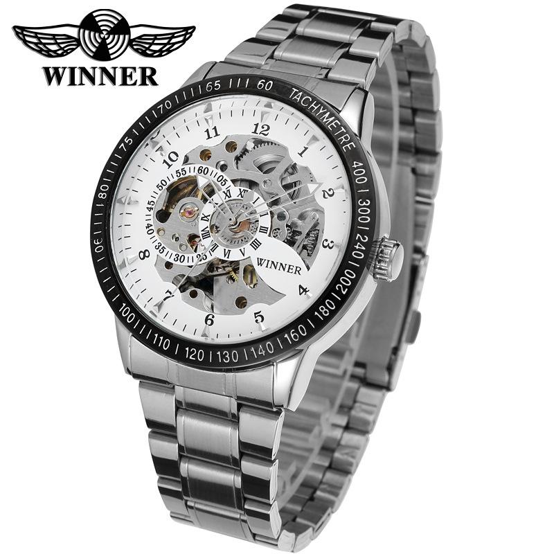 T-winner Мужские модные повседневные полые механические автоматические механические часы