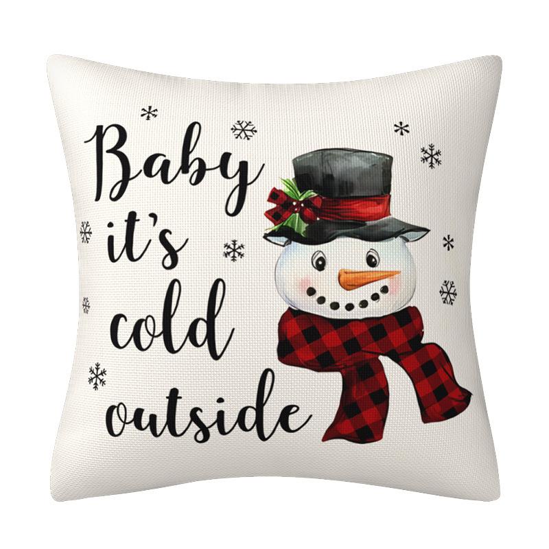 Black And Red Buffalo Plaid Christmas Pillow Cover Linen Home Ornament Pillow Cushion Cover Combination Premium