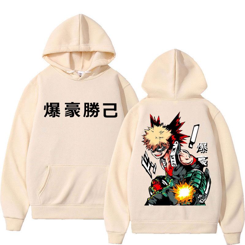 Anime My Hero Academia Katsuki Bakugo Hoodies Men Women Vintage Harajuku Cosplay Tracksuit Oversized Fleece Casual Y2k