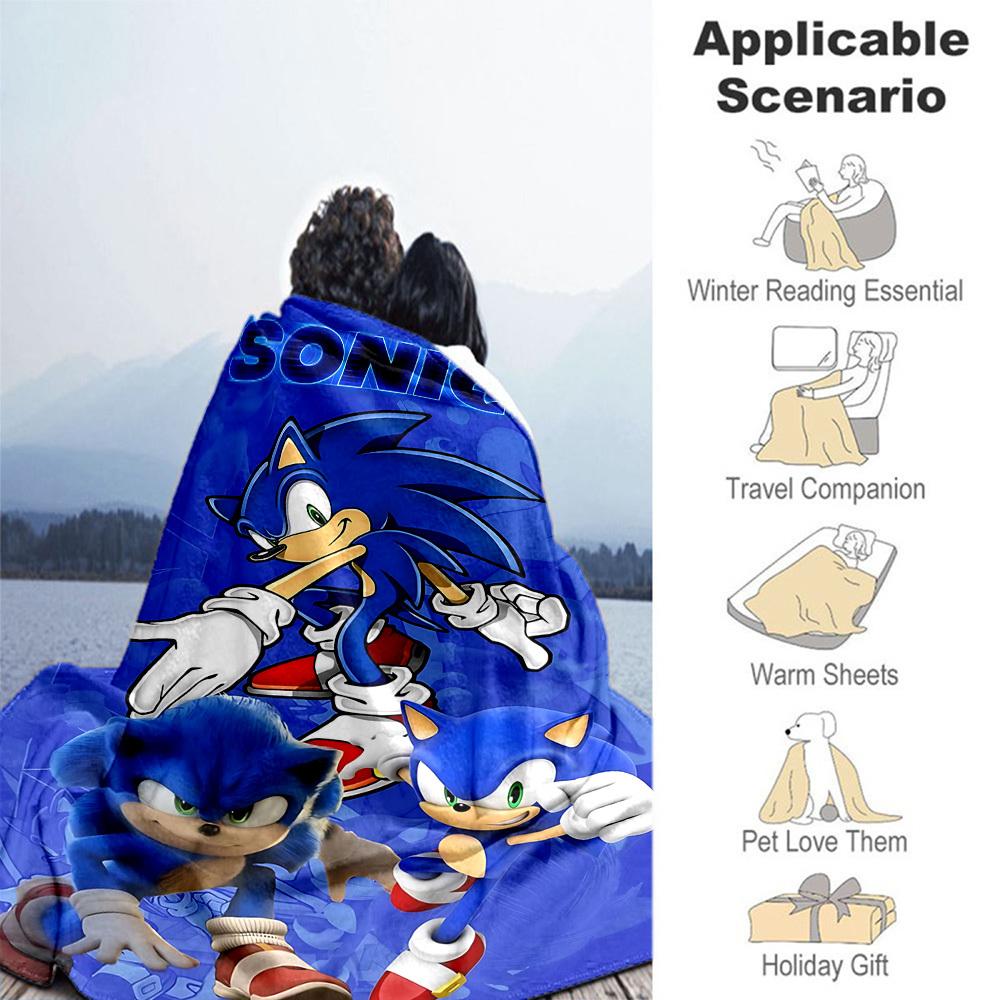 1 шт. Плед Sonic Adventure для улицы, фланелевый, HD-печать, легкий, мягкий, теплый, всесезонный, для дивана, кровати, путешествий