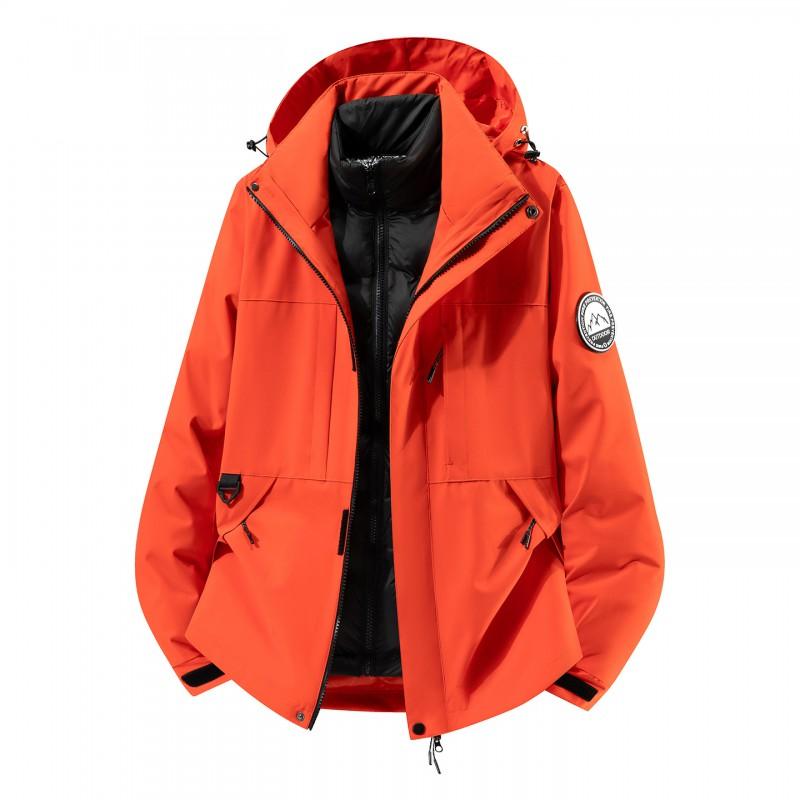 Women Men 3-in-1 Winter Jacket With Down Liner Waterproof Windproof Outdoor Hiking Coat