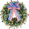 4th Of July Wreath Door Hanging Decoration With USA Flag Patriotic Party Home Outdoor Festive Display