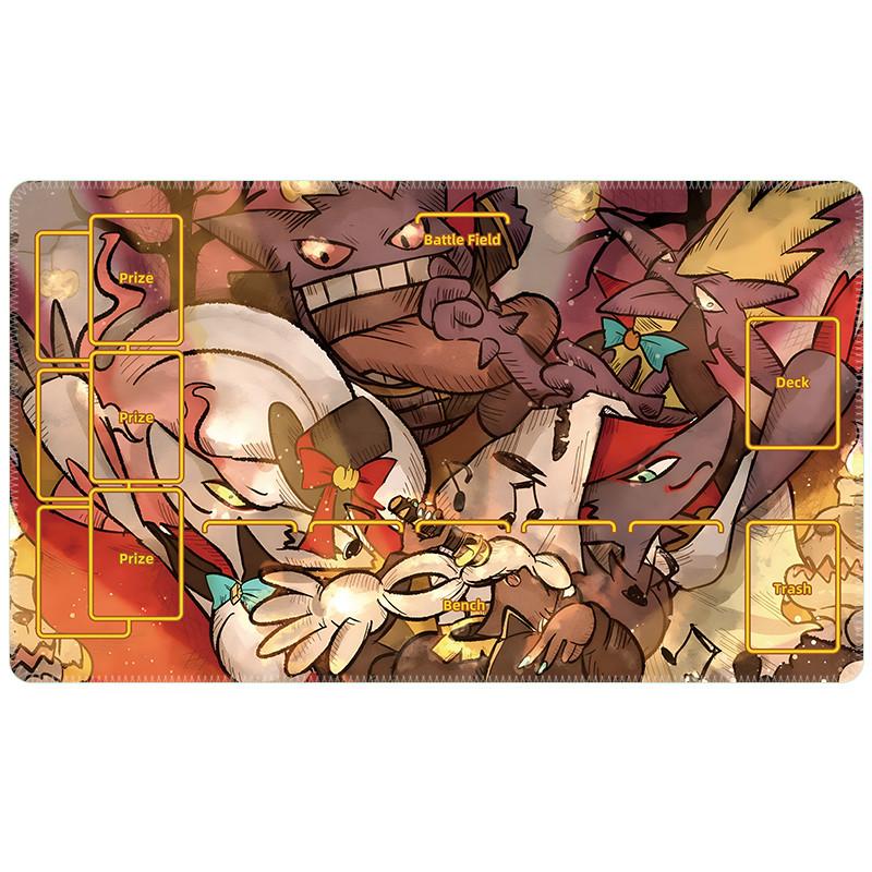 Anime Cartoon Pokemon Pikachu Gengar Single Ptcg Card Pad Rubber Battle Disk Creative New Match Pad Card Pad Boy Gifts