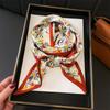 Узкий и длинный шелковый шарф, шарф из двойного искусственного шелка, используется для повязывания волос весной и летом.