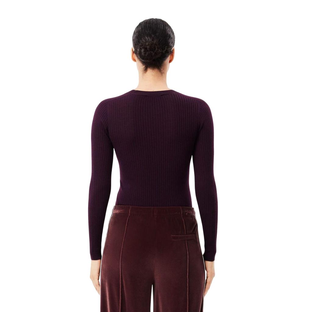 Lacoste Женский/Дамский 3D Свитер в рубчик из мериносовой шерсти