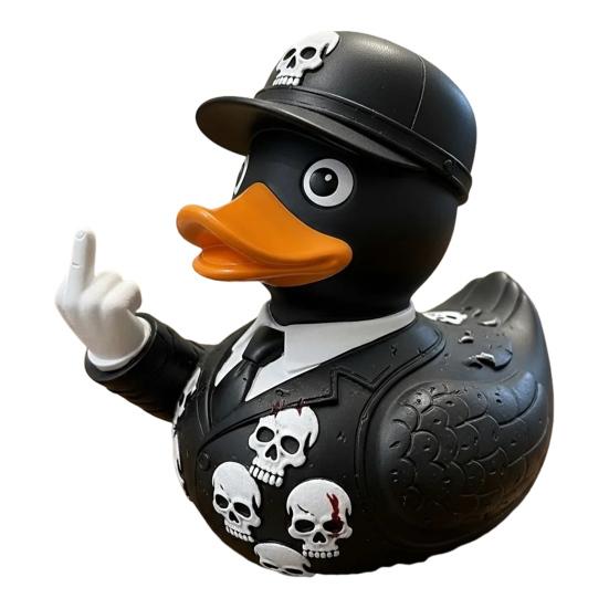 Halloween Middle Finger Duck Spooky Skull Bat Pumpkin Duck Figurine Resin Desktop Ornament for Holiday Home Office Decor