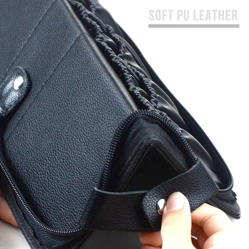 Сумка-органайзер для кистей для макияжа, профессиональный держатель для кистей для макияжа из искусственной кожи, складной дорожный чехол для кистей для макияжа, портативная сумка на молнии