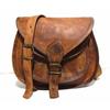 Women's Goat Leather Messenger Bag Vintage Brown Cross Body Handmade