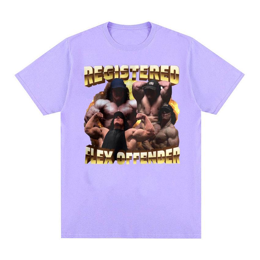Registered Flex Offender Funny Gym Meme T Shirt Unisexs Bodybuilder Aesthetic Y2k Tshirt Unisex Harajuku Oversized Cotton Tshirts