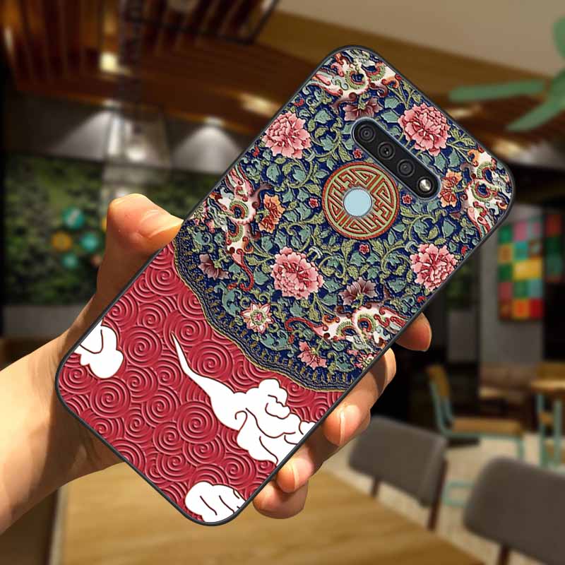 Чехол для LG V30 V40 V50 Thinq 3D тиснение цветами Силиконовый чехол для телефона для LG K50 Q60 Чехлы Мягкий рельефный цветок Для LGV40 K 50