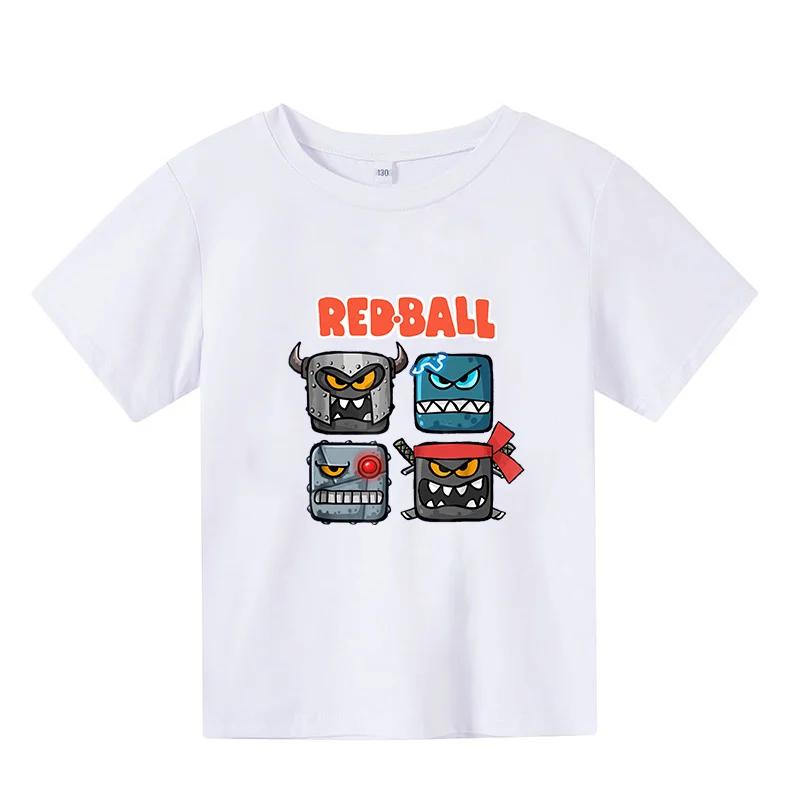 2025 Детская Милая Одежда С Принтом RED BALL 2RD, Детская Летняя Модная Футболка, Футболки с Мультяшными Персонажами, Повседневные Топы С Коротким Рукавом Для Девочек