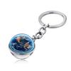 Elegant Zinc Alloy Universe Galaxy Planet Double-sided Glass Ball Keychain