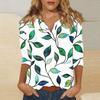 Women's Stand Collar 3/4 Sleeve Printed Top T-shirt