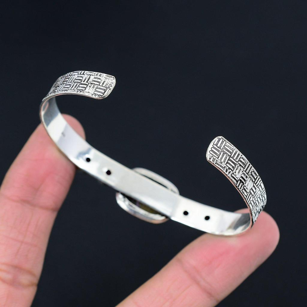 День Дочери Сделка Стерлинговое Серебро Камень Пурпурит Рубеллит Новый Браслет-Бэнгл