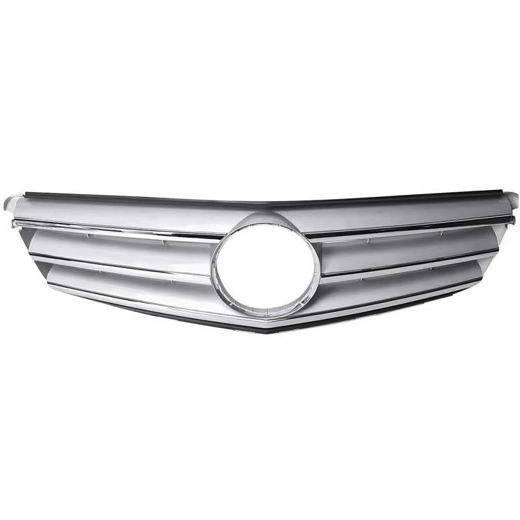 Серебристая сборка решетки переднего капота для Mercedes-Benz C-Class W204 2009-2014
