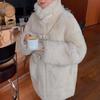 Autumn and Winter Women's Lapel Coat Fleece Fur Coat Thickened Warm Faux Fur Coat Large Size Coat