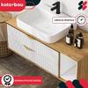 KOTARBAU® Modern Edge Furniture Handle Aluminum Matte Gold 256 / 276 MM Set of 2