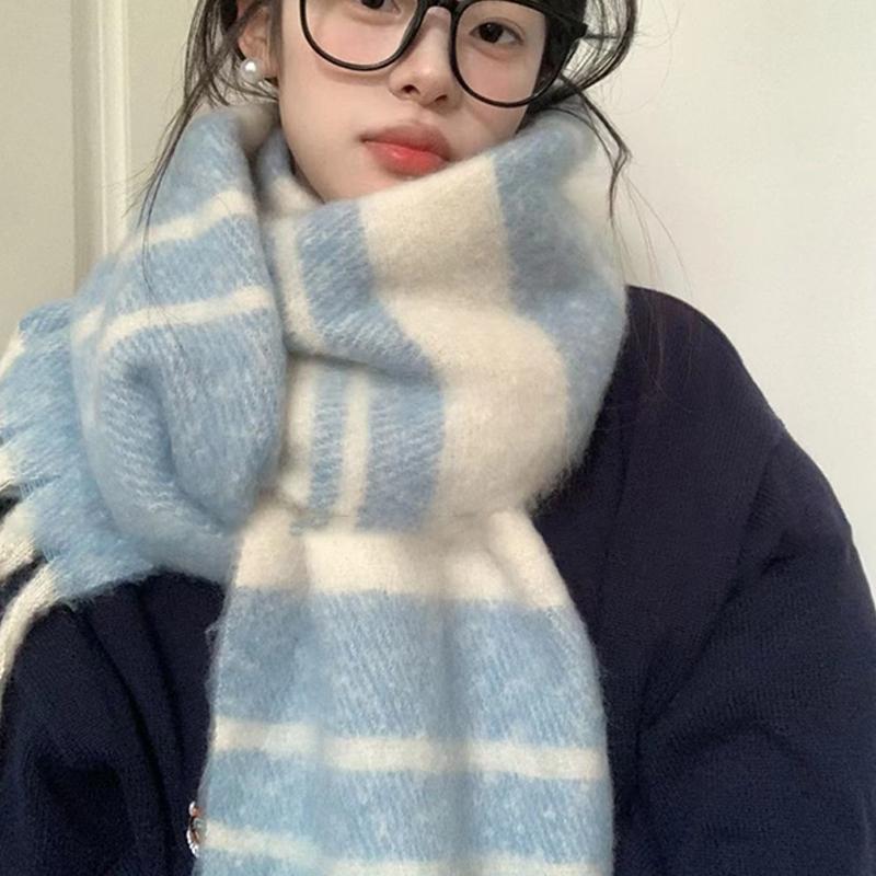 Winter Imitation Cashmere Scarf For Women High-End Korean Style Warm Scarf Fashionable And Versatile Thickened Shawl