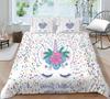 Unicorn Bedding Single Double Bed Full-size Cartoon Unicorn Printed Pillowcase and Quilt Cover 2 or 3 Home Decoration for Girls and Children's Room