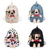 Cartoon Dog Plush Backpack For Students With Lightweight Nylon Material And 10in Laptop Pocket