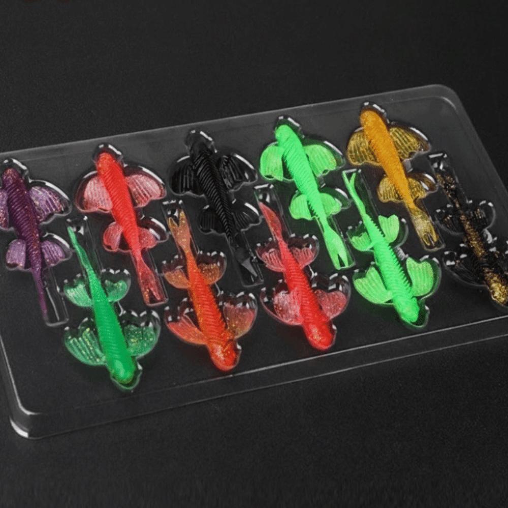 Soft TPE Fork Tail Swimbait Floating Jerkbait Fishing Bait Kit Soft Lure Perch Fishing