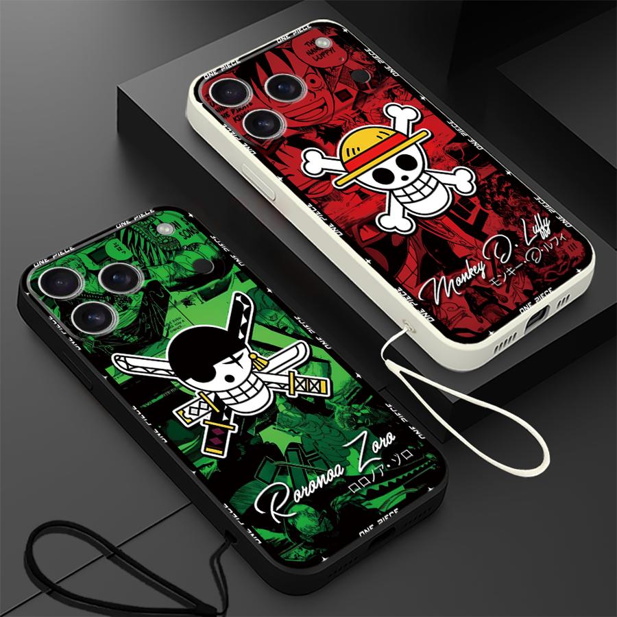 Чехол-бампер One Piece Красный Зеленый Крутой для Apple iPhone 17 Pro Max 15 Air 13 Mini 7 8 11 XS XR 12 Plus 16