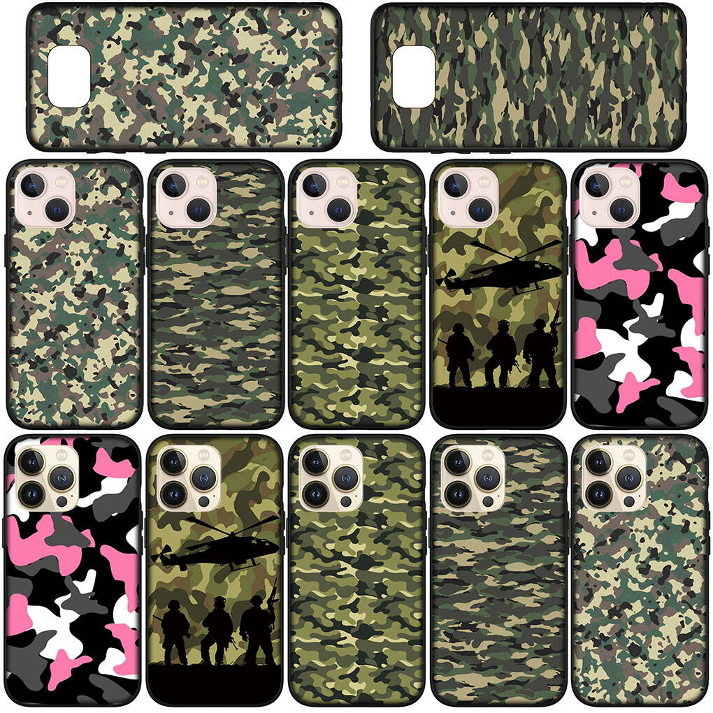 Phone Case for Samsung Galaxy S25 S23 S22 S24 Ultra FE A05 A06 A15 A16 A36 A37 A35 A54 A55 A56 A57 A25 A26 A53 A17 Army Camouflage Camo Military Cover