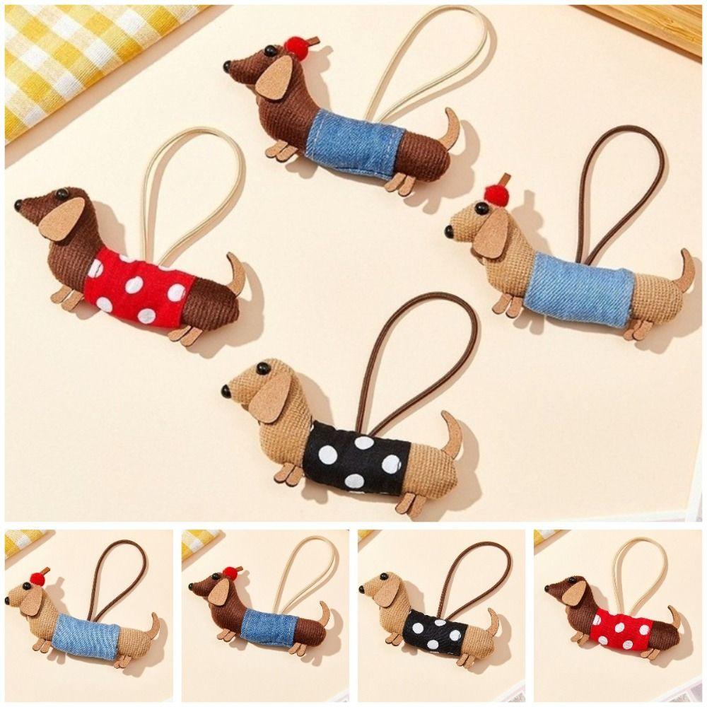 Cute Dachshund Hairpin Cloth Horsetail Holder Niche Duck Bill Clip Girls
