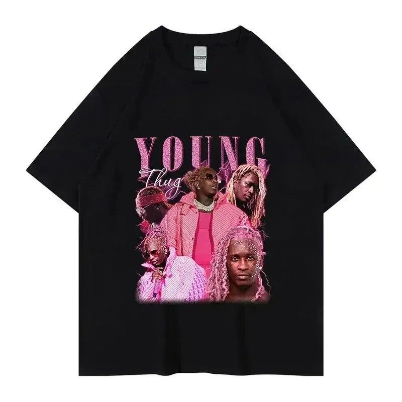 Summer Unisex Women Cotton T-Shirt Rapper Young Thug Slime Tops Tees Unisex Fashion Trend Short Sleeve Clothing Harajuku Streetwear