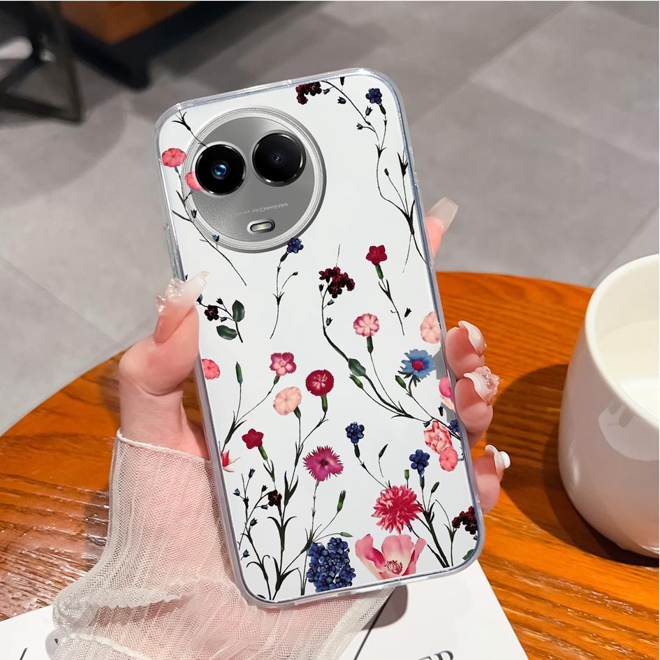 Для OPPO F11 F17 Find X5 Lite Pro F19 Pro + K10 задняя крышка Модный цветочный матовый мягкий силиконовый прозрачный противоударный чехол для телефона для бампера OPPO