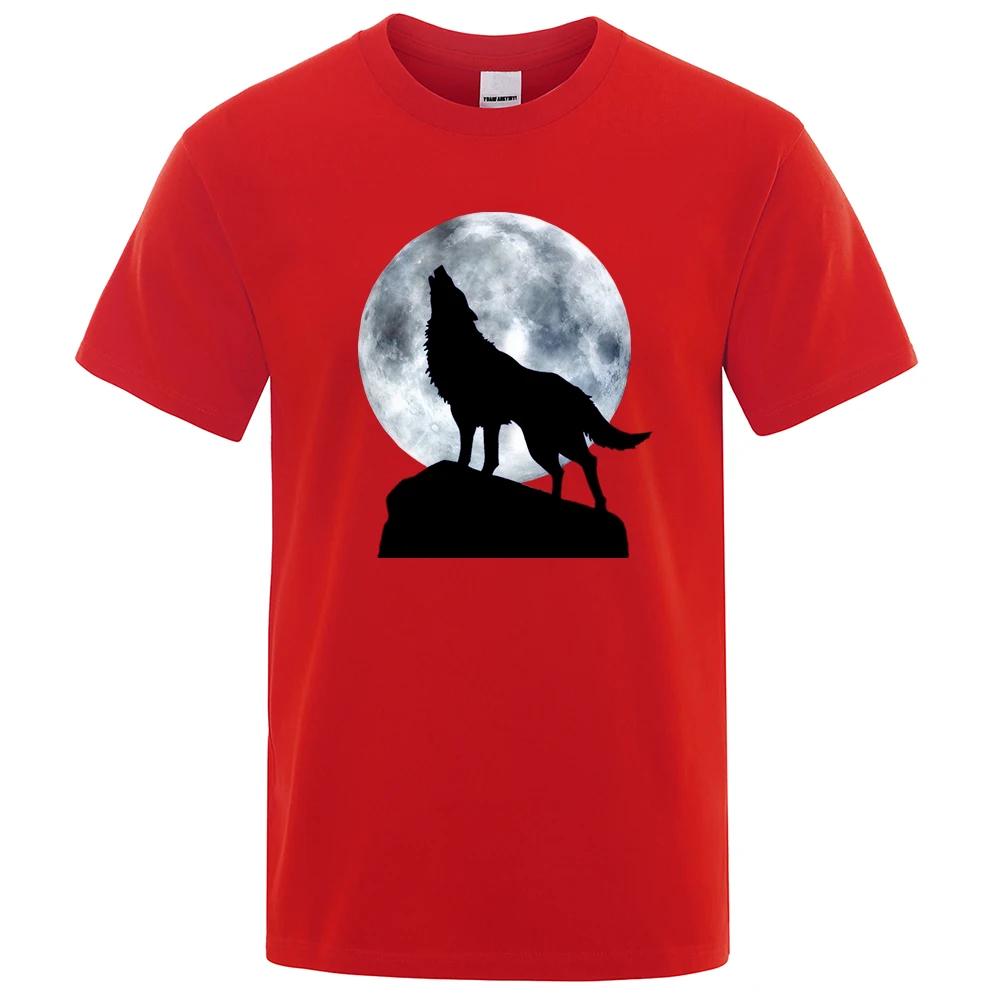 Funny Wolf Clothes Comfortable Street T-Shirt Summer 100% Cotton Oversize T-Shirt Hip Hop Personality Anti-Wrinkle T Shirts