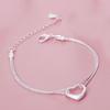 Fashionable 925 Silver Plated Love Couple Girls Bracelet Jewelry