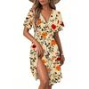 Women's Casual Fashion Dress Vintage Floral Floral Short Sleeve V-neck Dress
