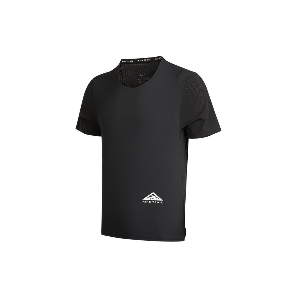 Nike Свободная спортивная футболка с сетчатой вставкой с коротким рукавом, мужские топы, черные CZ9051-010