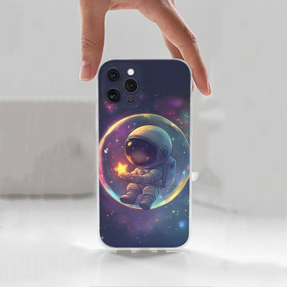 Чехол для телефона «Космическое искусство Астронавт» для iPhone 14,13,12,11,17,16,15,Pro,Max,Plus,X,XS,XR,SE,Mini Прозрачный Мягкий Чехол