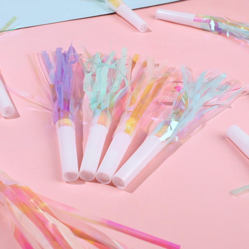 6Pcs Colorful Blowout Whistles Kids Birthday Party Favors Toy Christmas New Year Noise Maker Wedding Gift for Guests Cheer Props