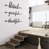 Metal Wall Word Signs 'Thankful,' 'Grateful,' 'Blessed' Black Metal with Arrow Designs, Stylish Wall Decor for Home, Living Room