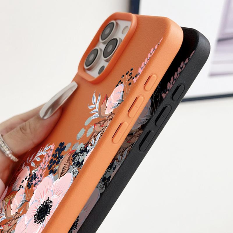 Роскошный чехол для телефона с матовой кожей и цветочным узором для iPhone 16 Pro Max 15 Pro 14 13 12 11, тонкий противоударный мягкий бампер из ТПУ