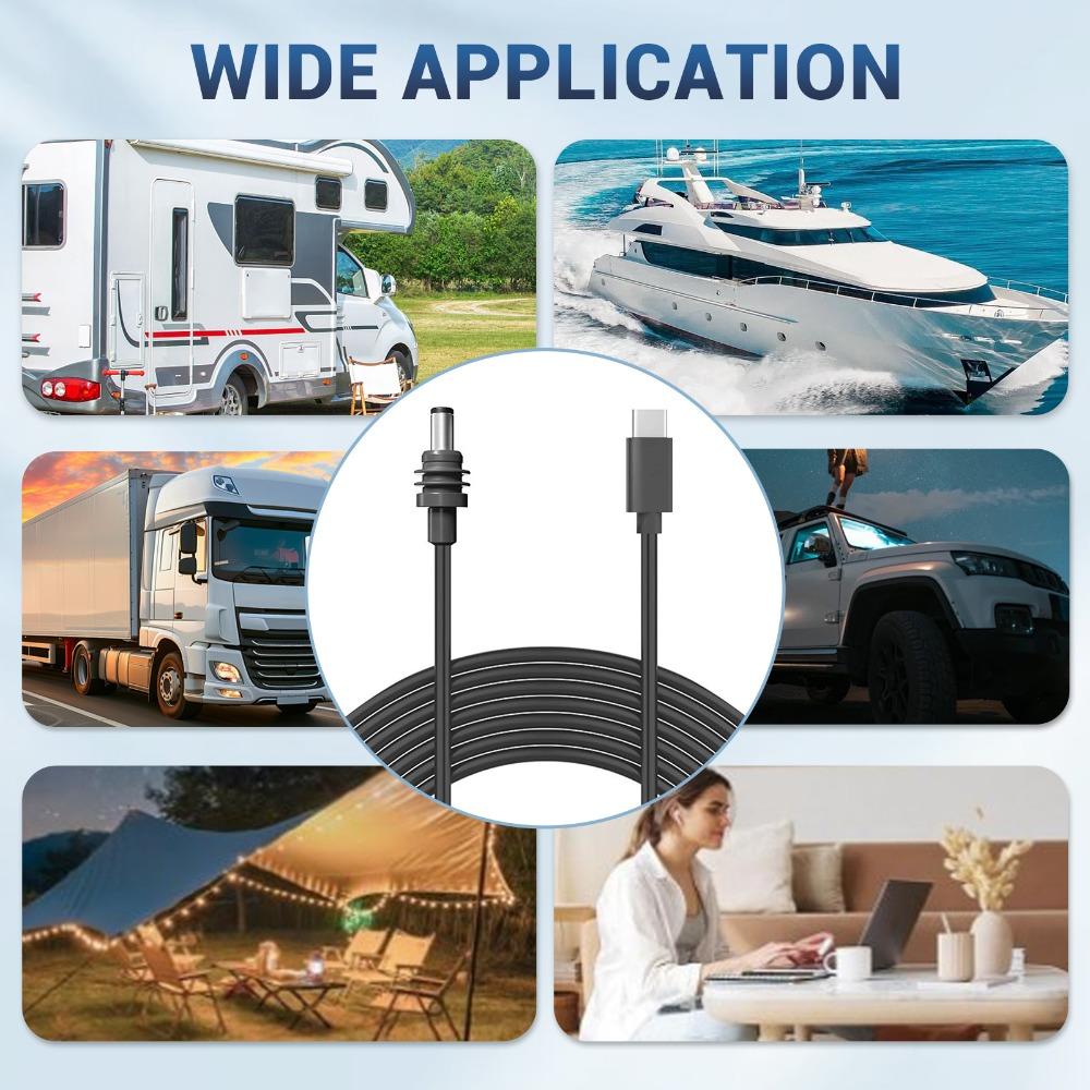 IP68 Water Resistant Satellite Type C to DC Power Cable Indoor Use and Outdoor Use