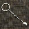 Handmade Craft Silver Color Pendant Ornaments Metal Key Chain Trinkets Key Ring Spoon Keychain