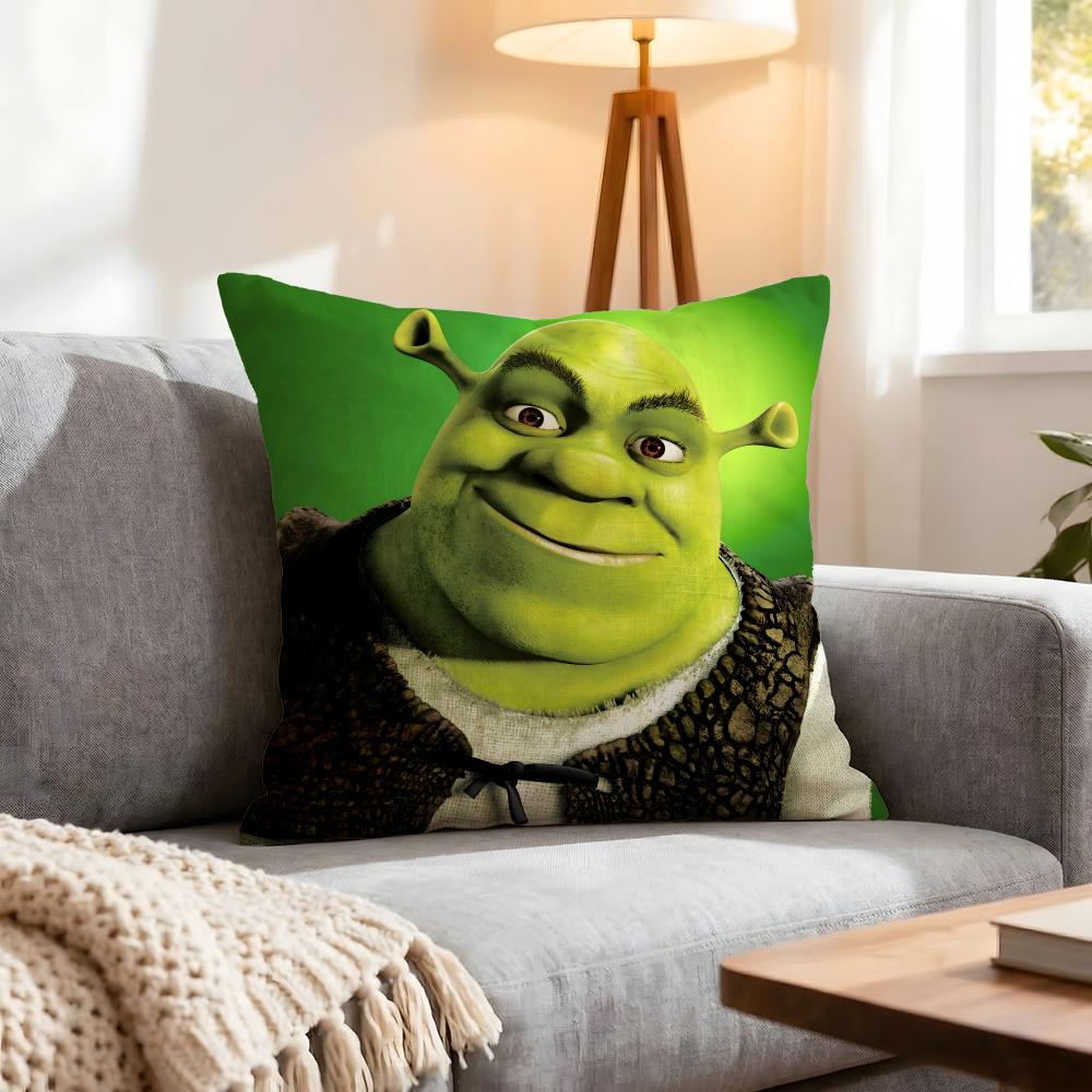 Cartoon Shrek Cushion Cover 1Pcs Decorative Covers Soft Cushion Case For Sofa Couch Decor 40X40 45X45 Pillowcases